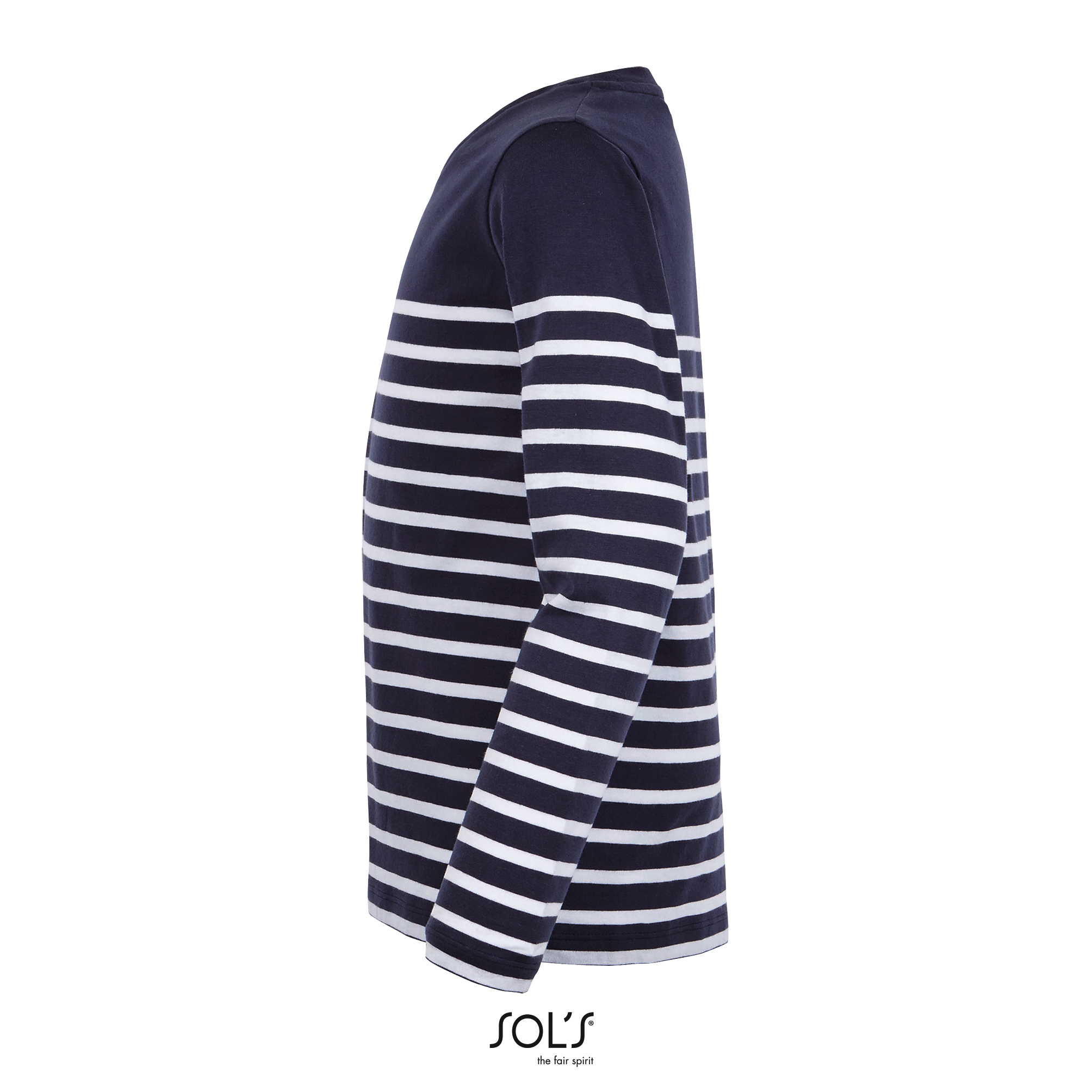 Kids´ Long Sleeve Striped T-Shirt Matelot - SOL'S