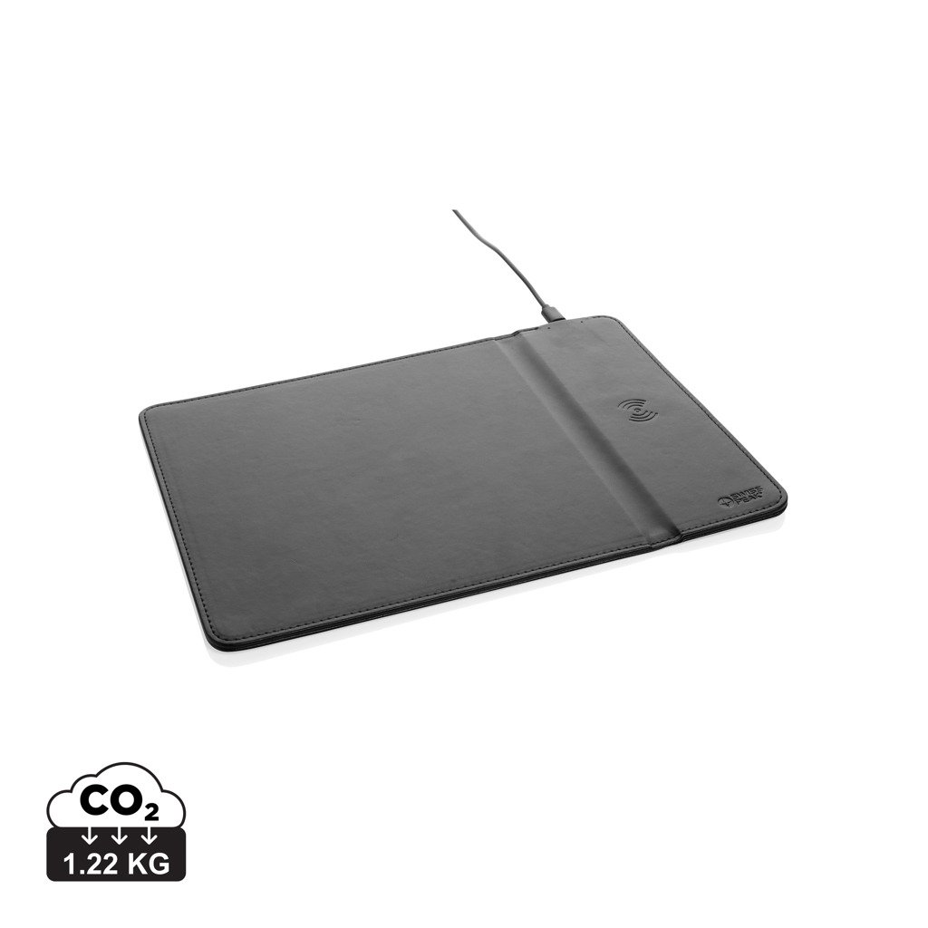 Podložka pod myš z GRS recyklovaného PU s Qi nabíjačkou 10W - Swiss Peak