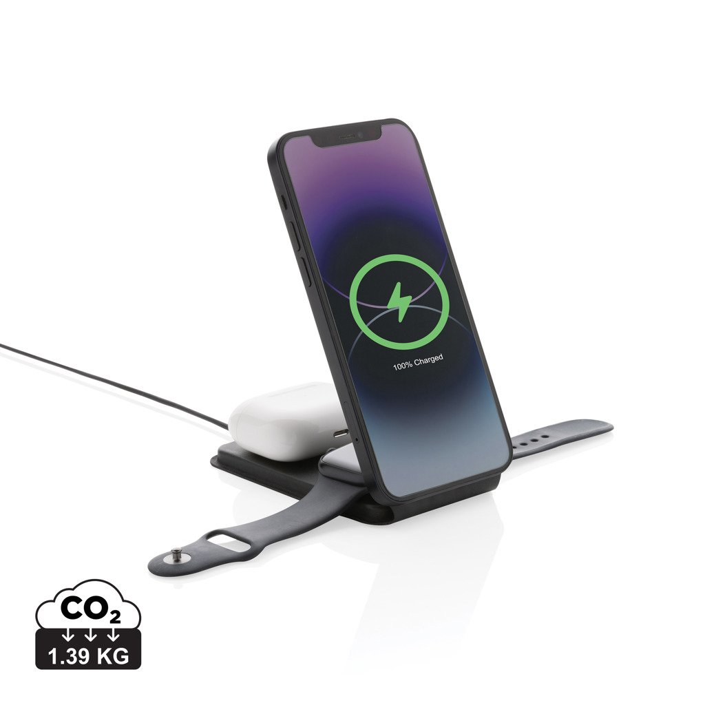 Magnetická bezdrôtová nabíjačka 3v1 Swiss Peak 15W z RCS PU - Swiss Peak