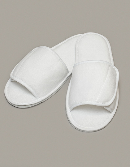 Open Toe Slipper With Hook And Loop Fastening - Towel City