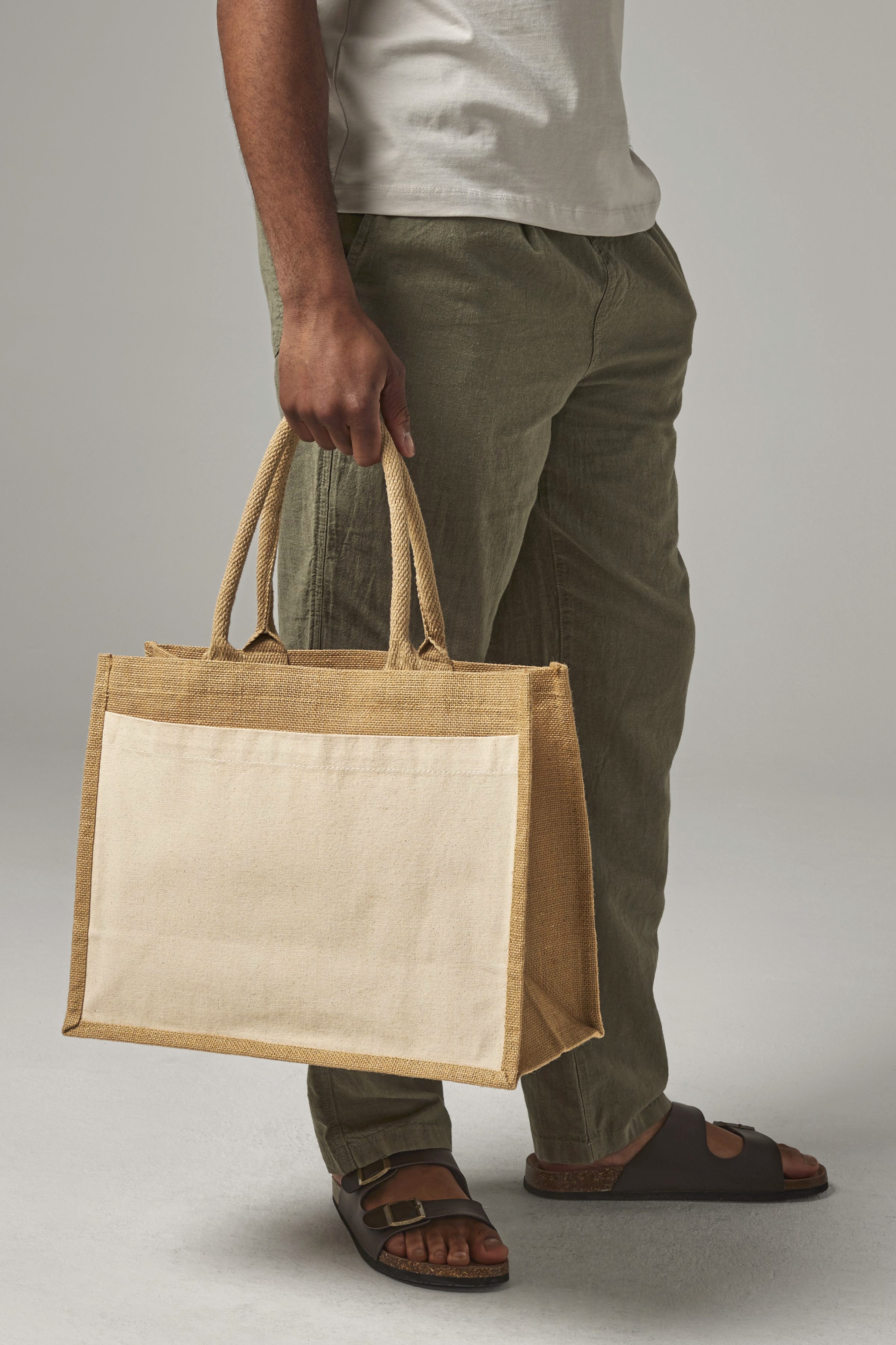 Cotton Pocket Jute Shopper - Westford Mill