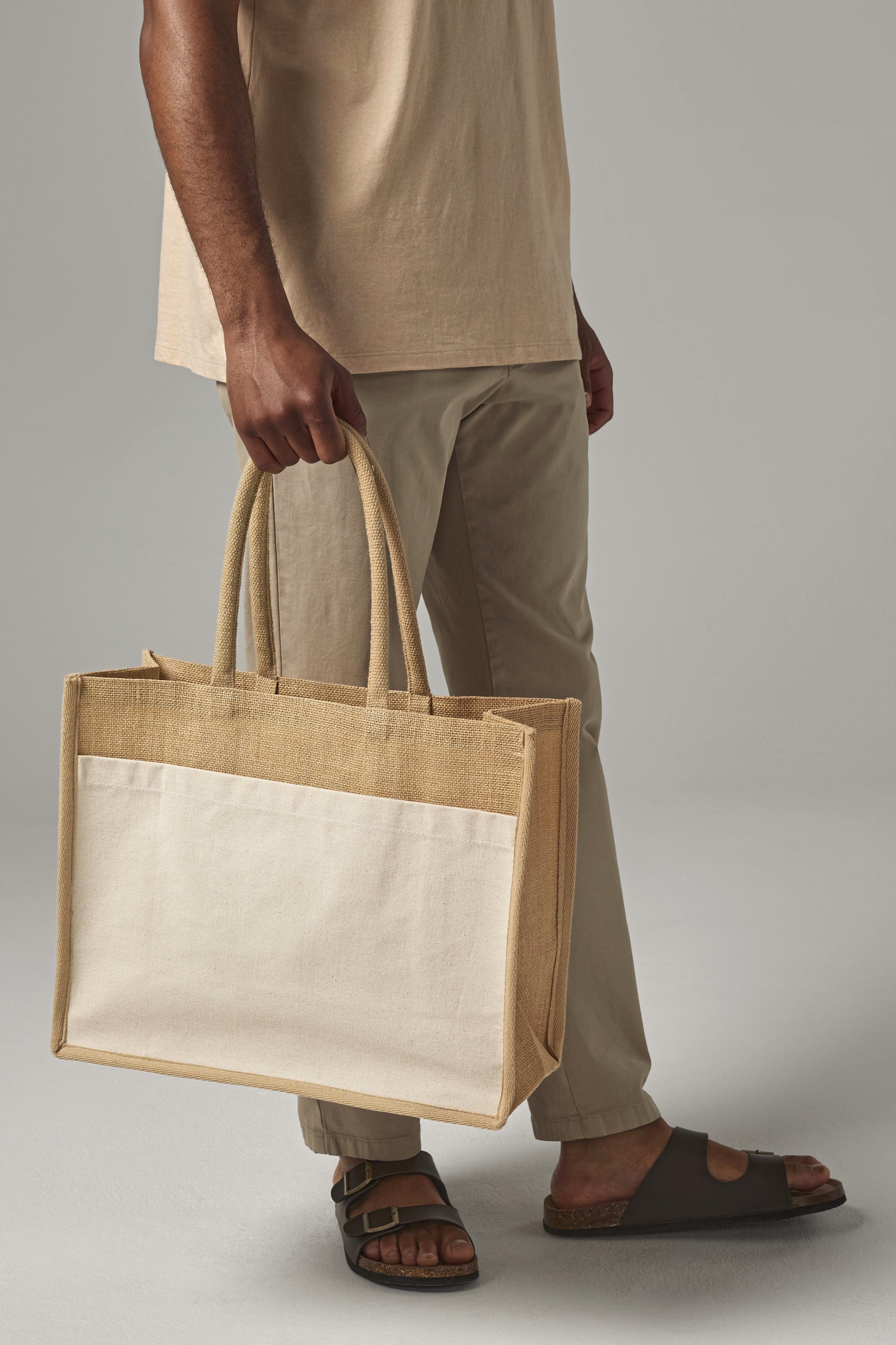 Cotton Pocket Natural Starched Jute Shopper - Westford Mill