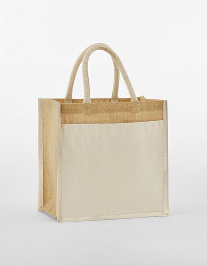 Cotton Pocket Natural Starched Jute Midi Bag - Westford Mill
