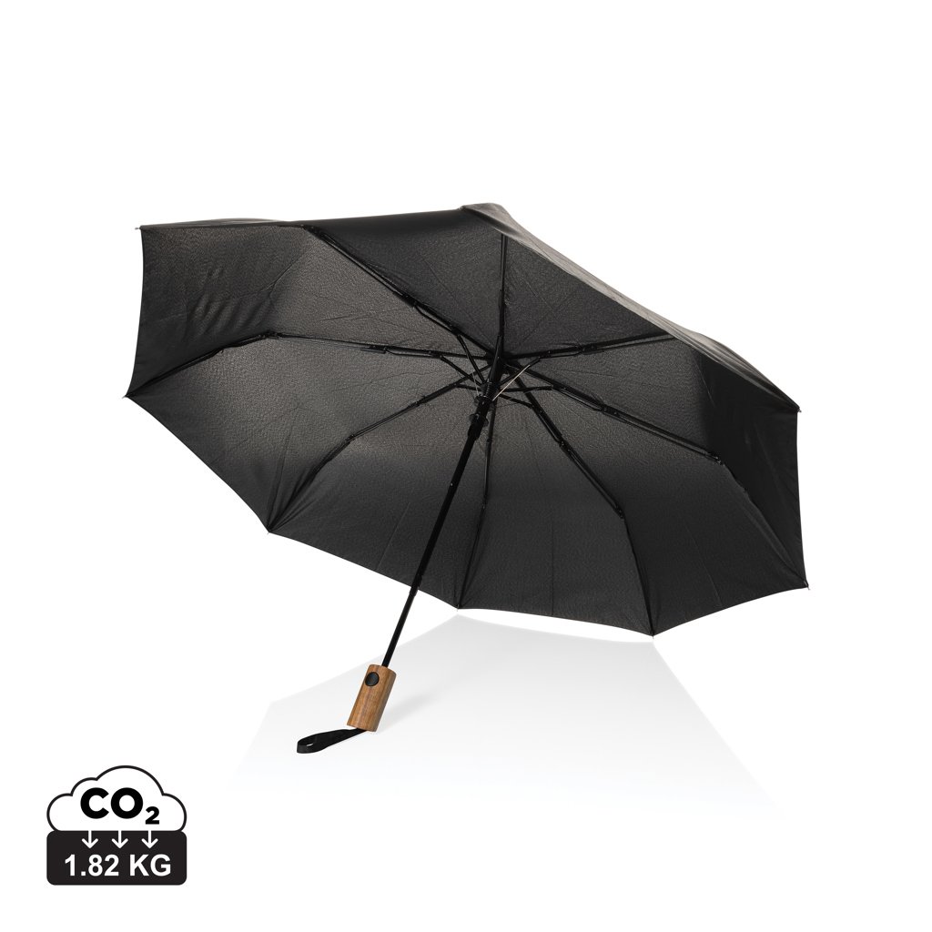 21" auto open dáždnik Kaycey z RPET AWARE a akáciového dreva - XD Collection