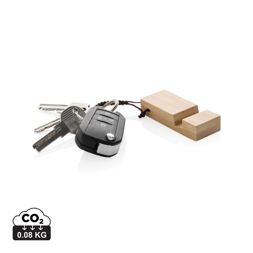 Bambusová kľúčenka so stojanom na telefón - XD Collection