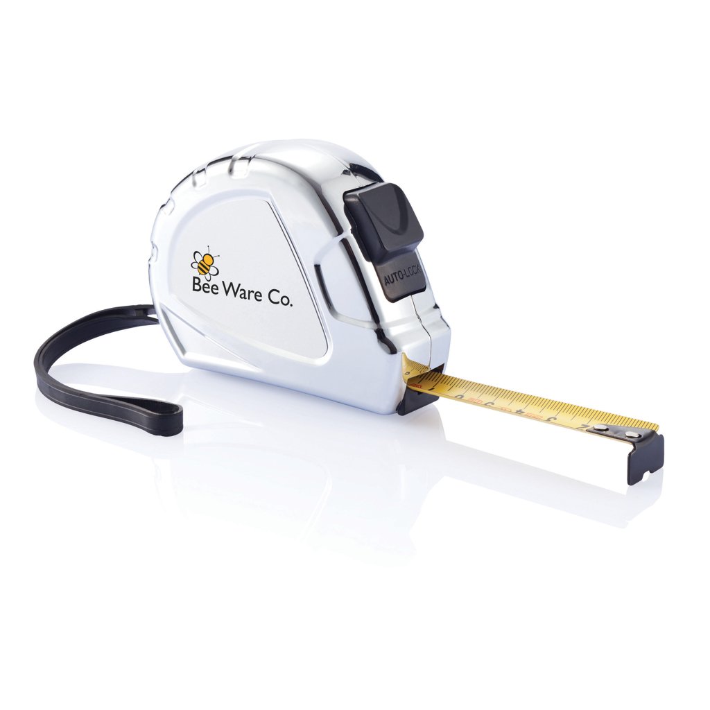 Chrómovaný zvinovací meter, 5 m/19 mm - XD Collection