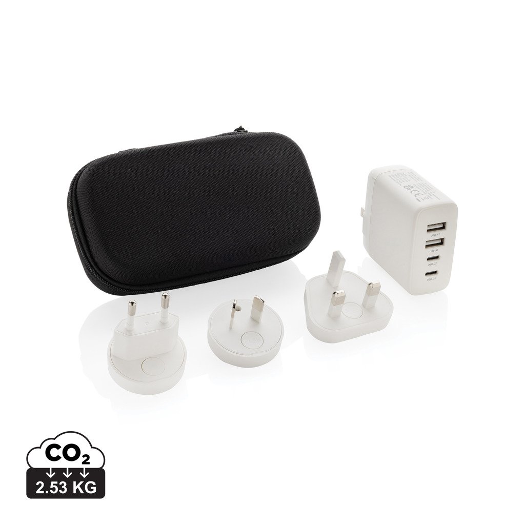Cestovná nabíjačka TravelCharge Pro s USB C z RCS plastu - XD Collection