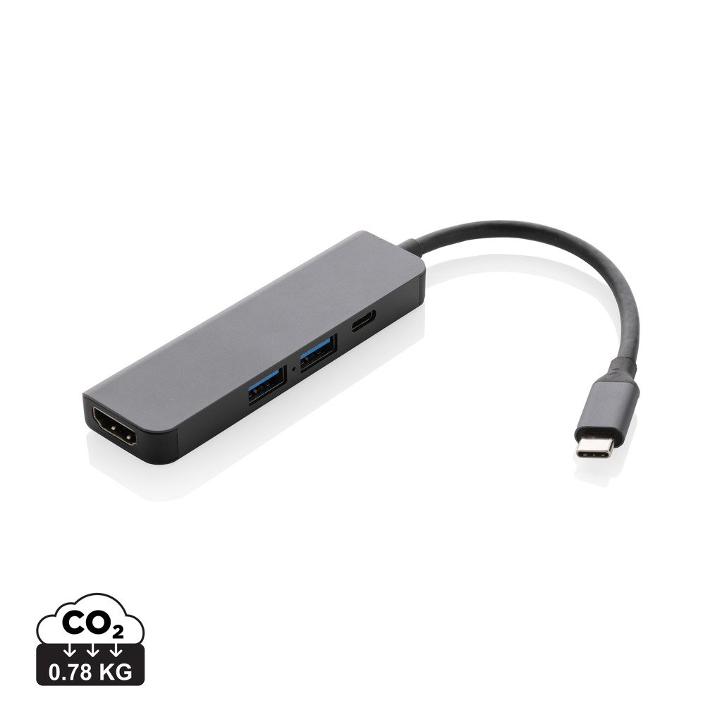 Hub s HDMI vstupom Terra z RCS recykl. hliníka - XD Xclusive