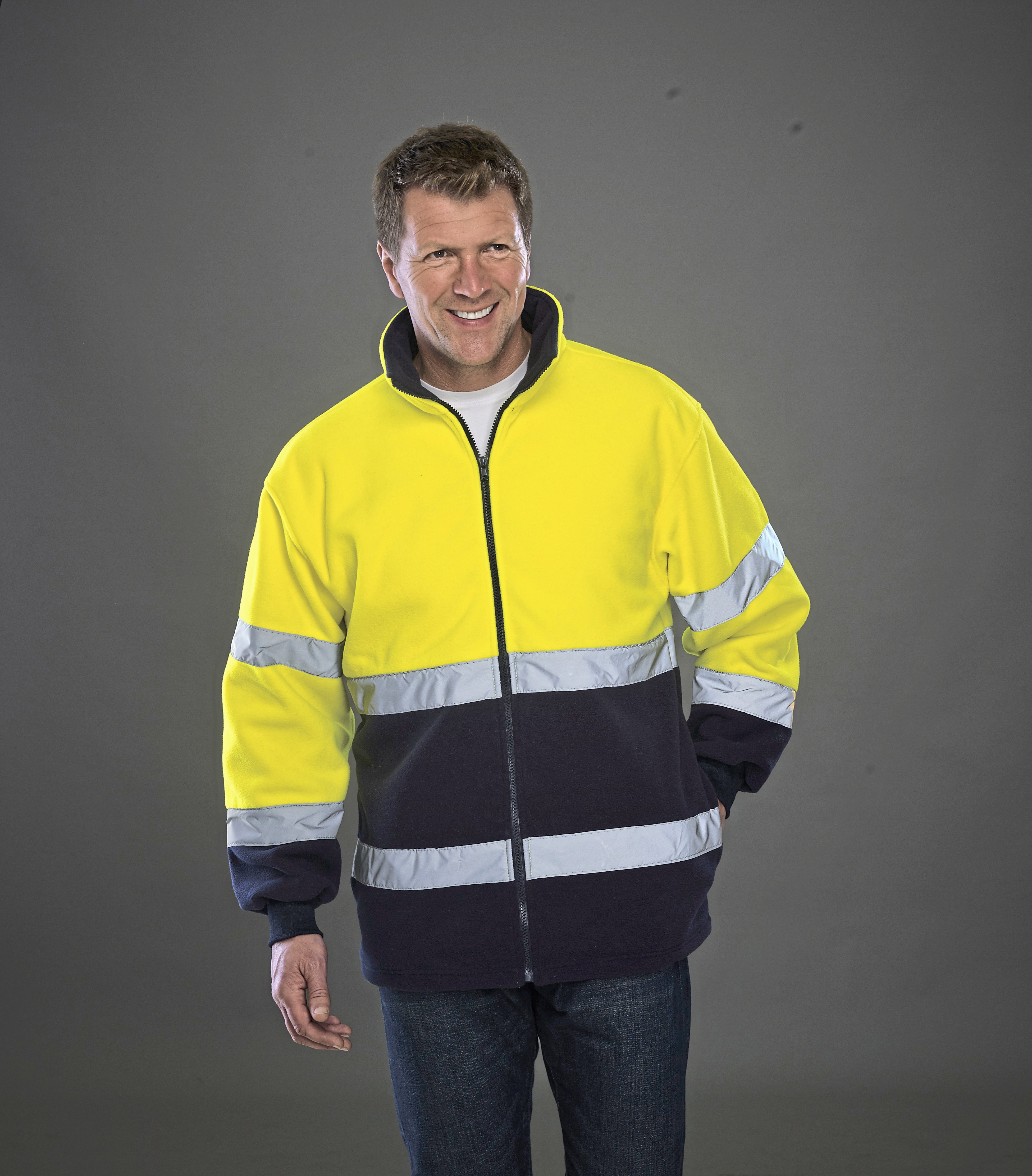 Hi-Vis 2 Bands 2-Tone Fleece Jacket - YOKO