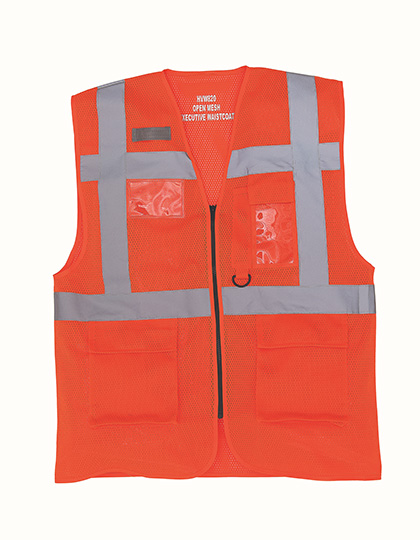 Hi-Vis Top Cool Recycled Open Mesh Executive Waistcoat - YOKO