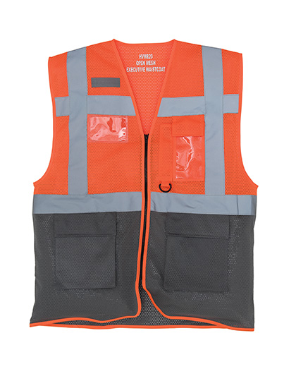 Hi-Vis Top Cool Recycled Open Mesh Executive Waistcoat - YOKO
